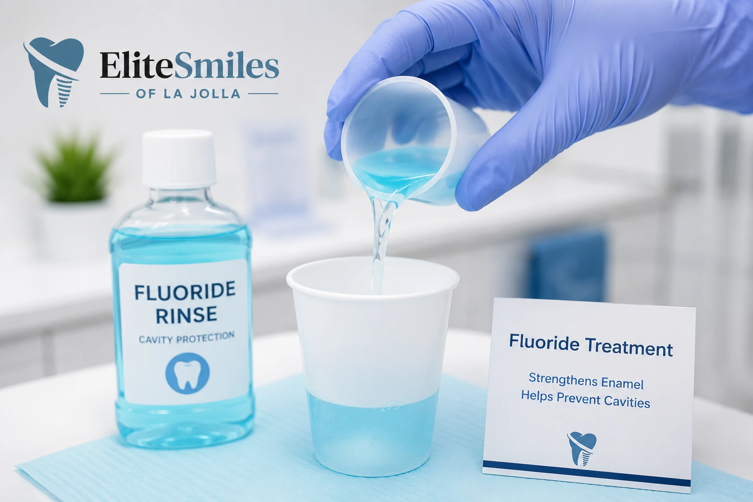 Fluoride treatment at Elite Smiles of La Jolla